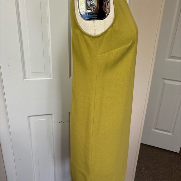 J.Jill Laurel Chartreuse Green Sleeveless Shift Dress Classic Career size 4 - Picture 4 of 7